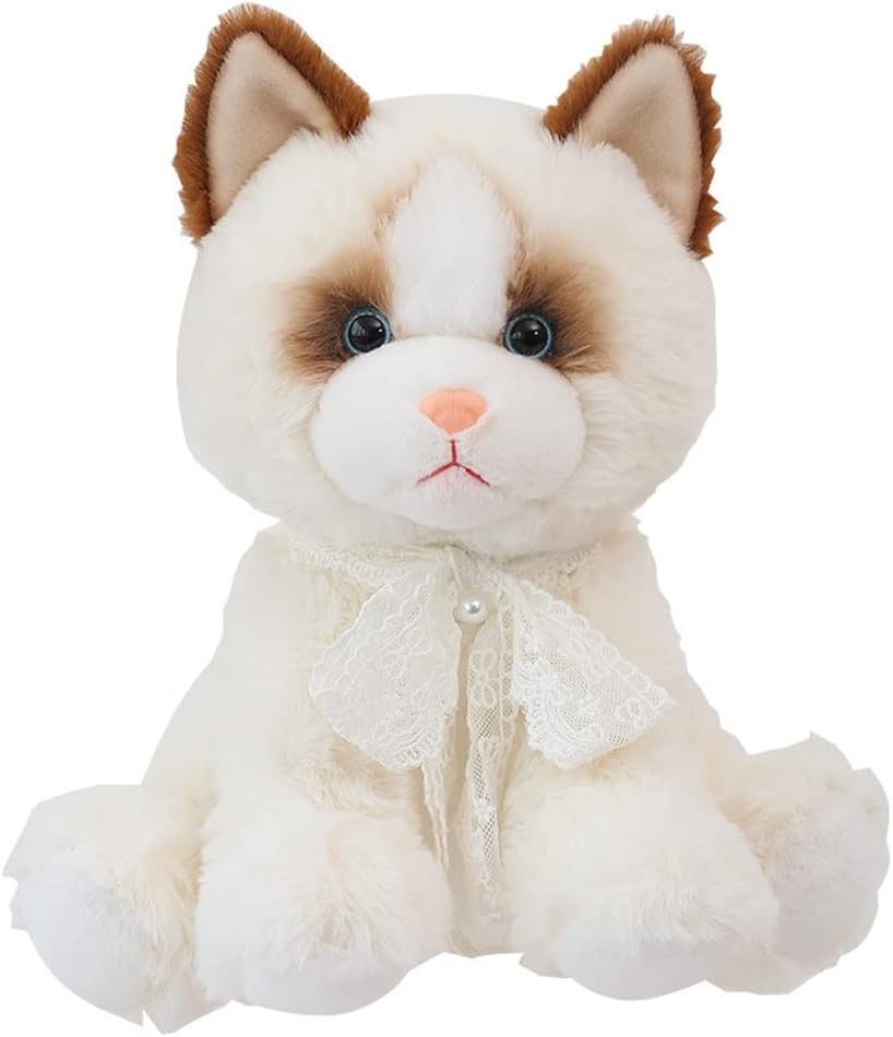 ネコ 猫 ぬいぐるみ 抱き枕 ラグドール 本物そっくり かわいい リアル ギフト 寝かしつけ 癒し系 ねむねむ 気持ちい ふわふわ ホワイト もちもち ソファー背当て 柔らか クリスマス プレゼント｜Libre777