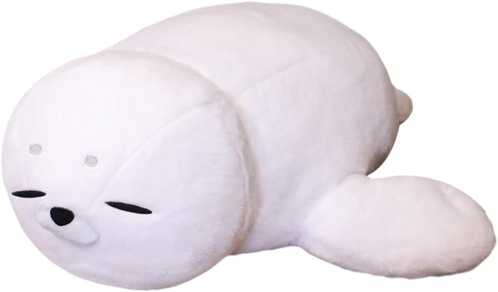 ぬいぐるみ アザラシ 抱き枕 海豹 大きい かわいい 本物そっくり ソファー背当て 子供向け お祝い ふわふわ ホワイト 50cm 縫いぐるみ 癒し系 ベッドサイド 可愛い 誕生日 クリスマス プレゼ|Libre777