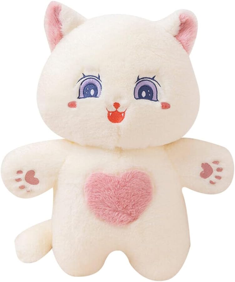 ぬいぐるみ 猫 ネコ 動物 大きい 添い寝 もちもち 萌え 寝かしつけ お誕生日 プレゼント 飾り 子供向け ハロウィン 25cm 抱き枕 縫い包み クリスマス ベッドサイド ホワイト 可愛い 柔らか|Libre777
