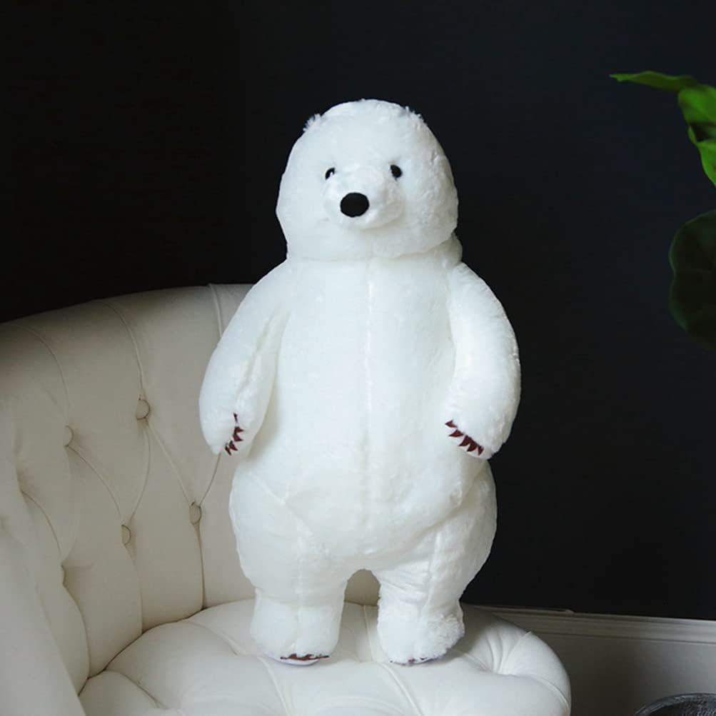 もこもこ プレゼント 洗える 60cm おもしろい ヒグマ インテリア 昼寝まくら ふわふわ 添い寝枕 動物 アニマルズ 子供 気持ちいい リアル 抱き枕 ぬいぐるみ ホワイト おもちゃ クッション