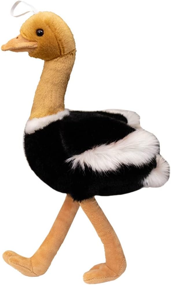 ダチョウ ぬいぐるみ 抱き枕 駝鳥 クッション ベッドサイド 抱きまくら 添い寝 贈り物 七五三 癒される抱き枕 ソファー背当て おもちゃ 子供向け ブラック クリスマス プレゼント 50cm かわい｜Libre777