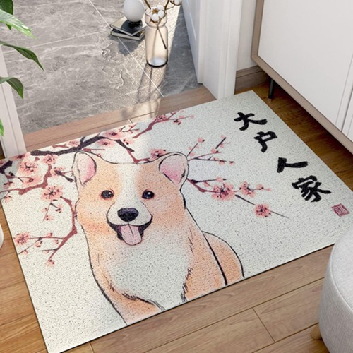 犬柄 パンダ柄 40*60cm 玄関マット 屋外 PVC 北欧 おしゃれ 大きい ウェルカムマット 泥落とし エントランスマット ドアマット 丸洗い 通気性 かわいい 汚れを落とし 屋外用ドアマット