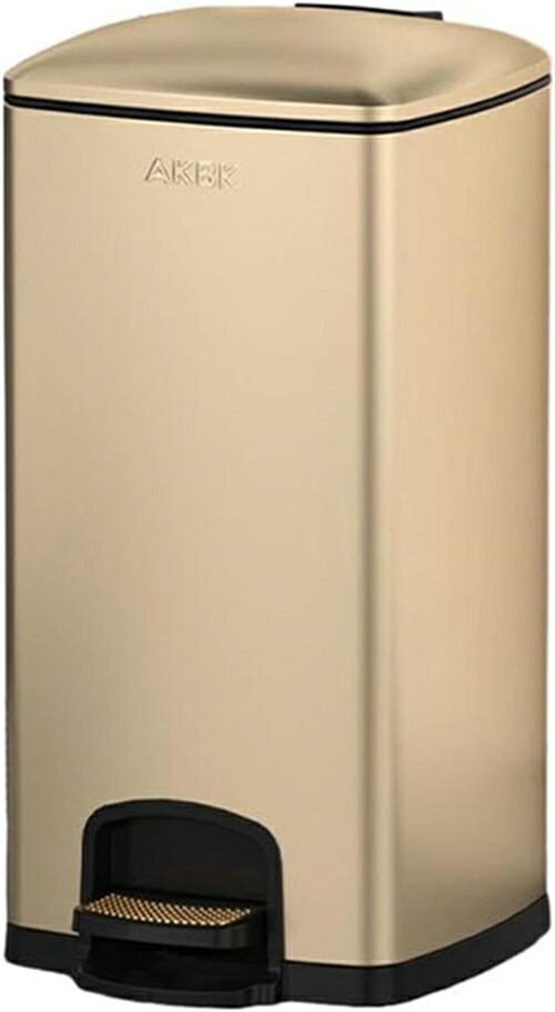 紙くずかご 王冠付き添い人 30L 砂ぼこりボックス席 角型 ペダル式 紙くずかご か細い かっこ良い 抗菌 消臭 密閉 音皆無 お座敷 勝手もと リビングお座敷 室内用便器 風呂場 事務所用 スチール写真 ゴールド ゴミ箱-インテリア・寝具・収納