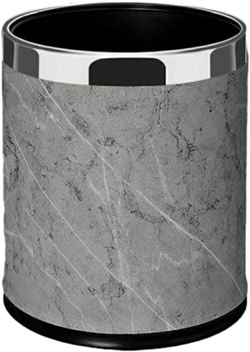 ゴミ箱 フタなし 10L ダストボックス 丸型 ごみ箱 ゴミ袋が見えない おしゃれ スリム シンプル 抗菌 キッチン リビングルーム 部屋 トイレ 浴室 オフィス用 スチール グレー