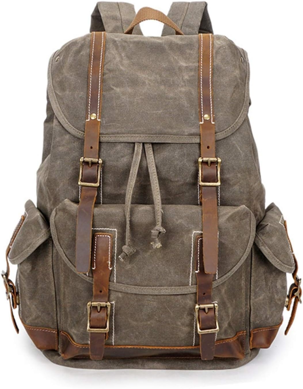 キャンバスバックパック メンズ レトロ 43*34*19cm 大容量 多機能 リュックサック デイパック 登山リュック・ザック ビジネス スポーツ アウトドア 旅行 出張 カジュアル おしゃれ
