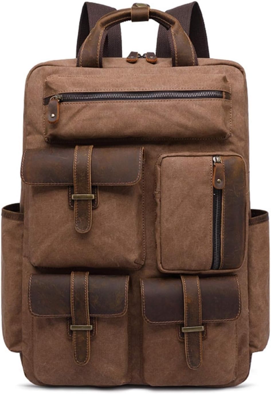 キャンバスバックパック メンズ レトロ 44*34*13cm 大容量 多機能 リュックサック デイパック 登山リュック・ザック ビジネス スポーツ アウトドア 旅行 出張 カジュアル おしゃれ