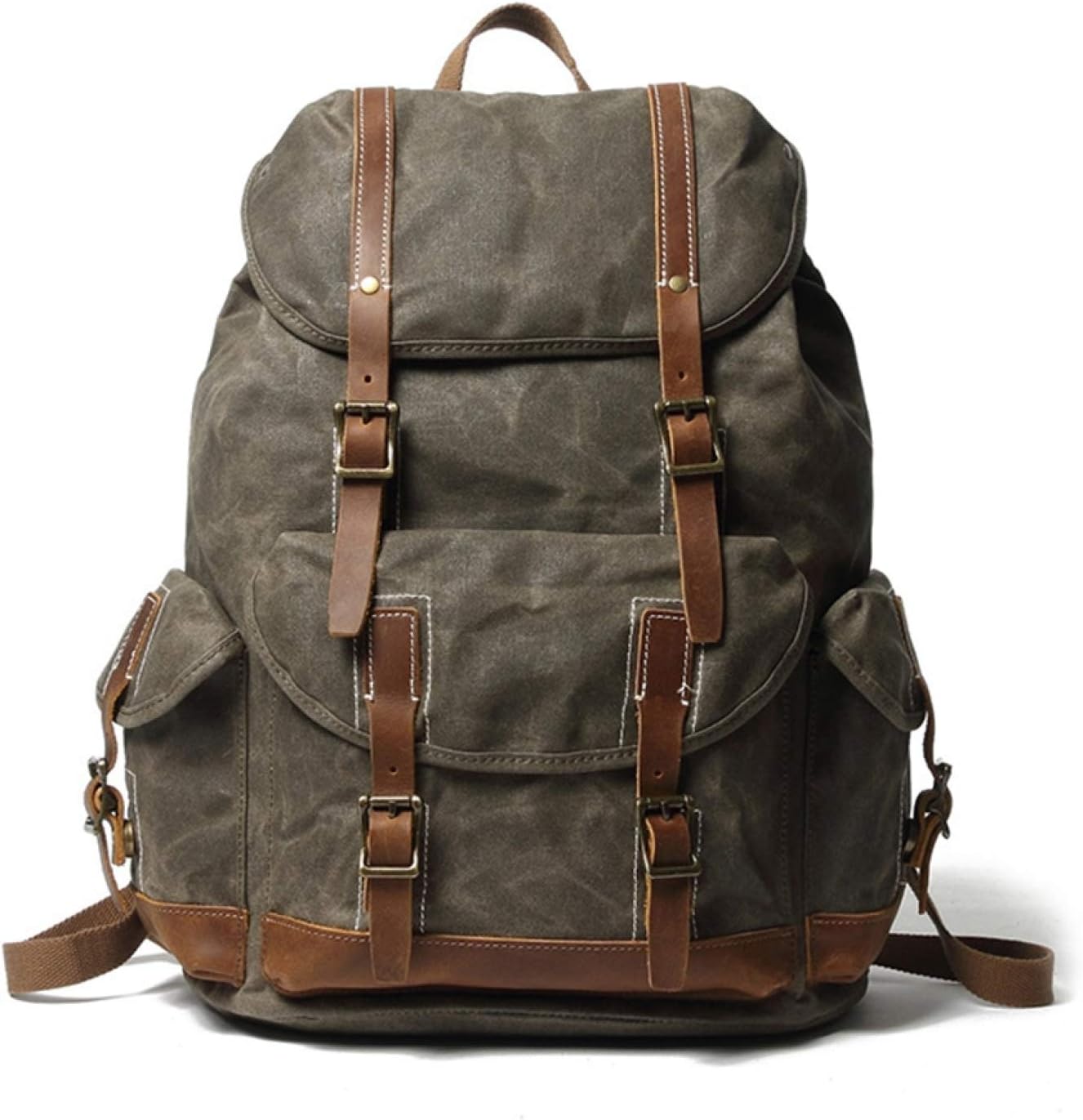 バックパック キャンバス メンズ レトロ 4色展開 43*34*19cm 大容量 丈夫 耐摩耗 多機能 登山リュックサック デイパック ザック ビジネス スポーツ アウトドア 通学 通勤 旅行 出張