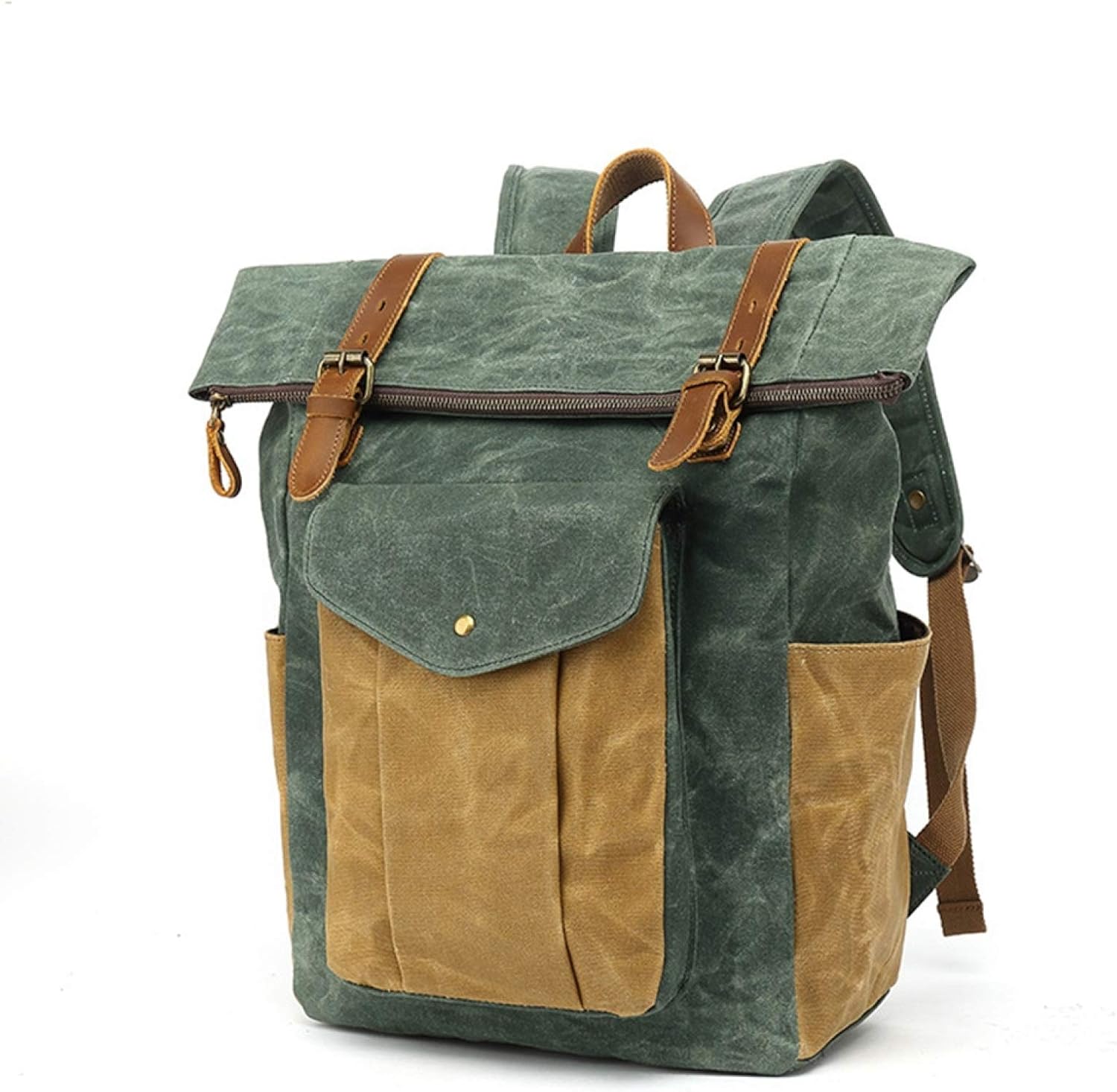 リュックサック キャンバス 防水 オイルワックス 41*32*15cm 大容量 多機能 バックパック デイパック 登山リュック・ザック ビジネス スポーツ アウトドア 旅行 出張 レトロ カジュアル