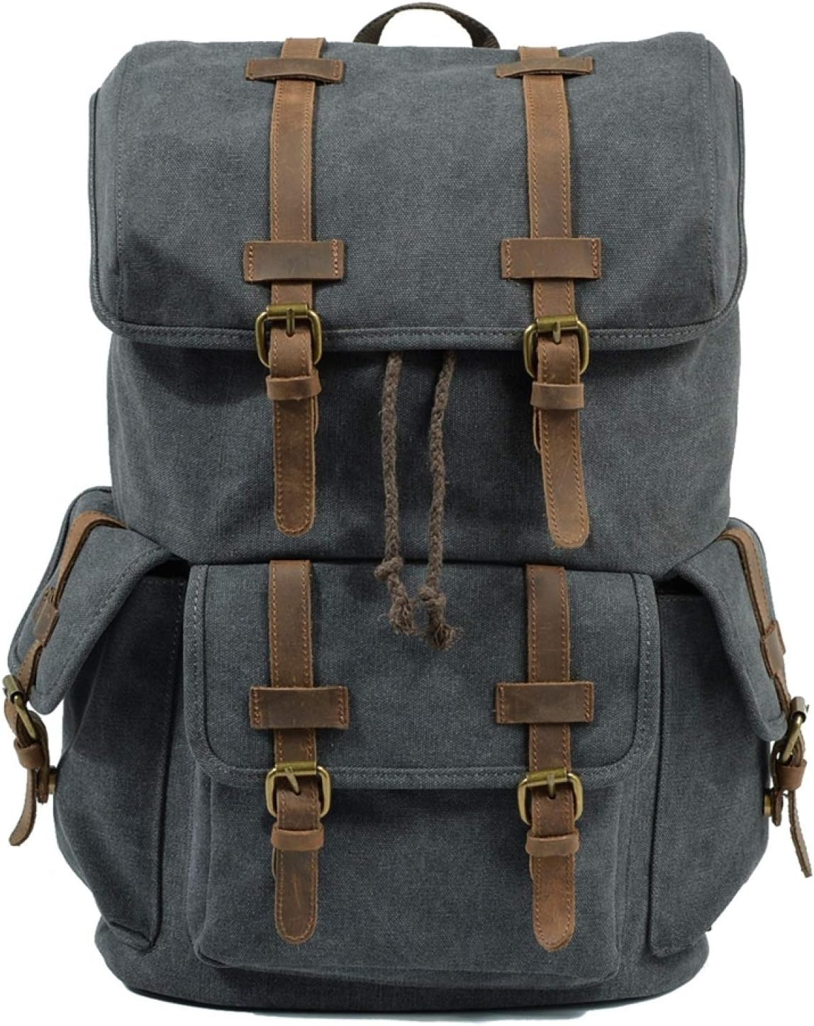 登山リュックサック キャンバス メンズ 欧米風 レトロ 45*30*14cm 大容量 丈夫 耐摩耗 多機能 バックパック デイパック ザック ビジネス スポーツ アウトドア 通学 通勤 旅行 出張 カ