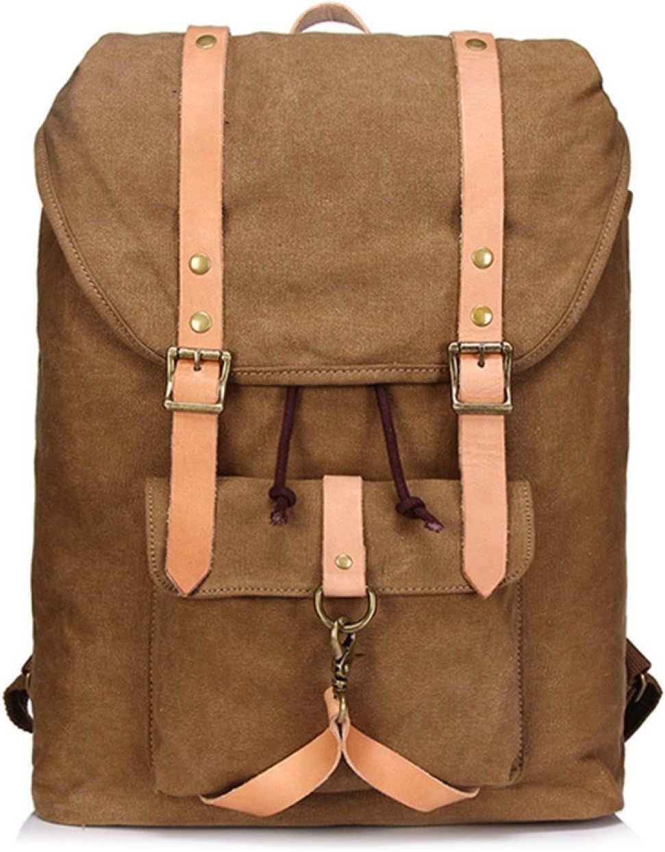 キャンバスリュックサック メンズ 48*33*15cm 大容量 多機能 バックパック デイパック 登山リュック・ザック ビジネス スポーツ アウトドア 通学 通勤 旅行 出張 カジュアル レトロ おし