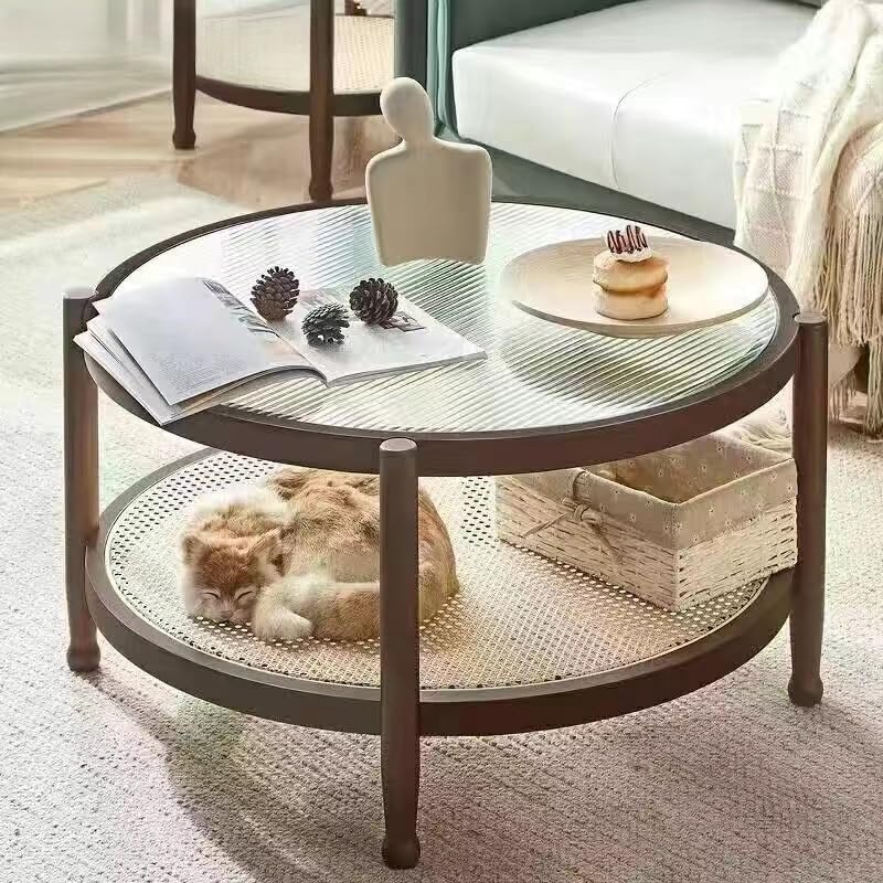 サイドテーブル おしゃれ 北欧 木製 丸 籐編み 和室 和風 コーヒーテーブル 無垢木 ローテーブル ベッドサイドテーブル ソファーテーブル 茶卓 強化ガラス ナイトテーブル センターテーブル 多機能