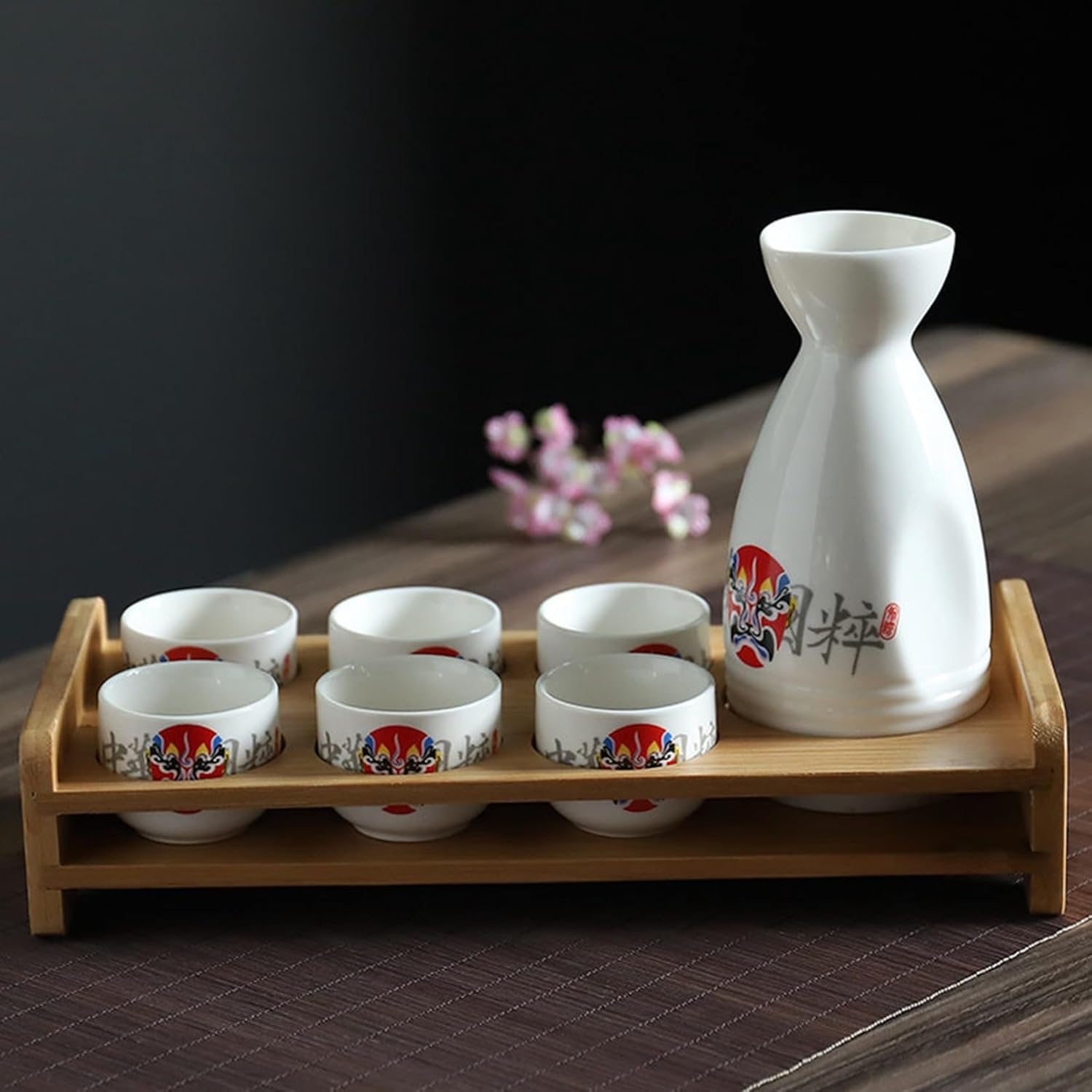 酒器セット 7点セット セラミック 徳利 花柄 猪口 ぐい呑 おちょこ 日本酒用 ボトル お酒入れ 徳利１個 ぐい呑み6個セット カップホルダ 日式 クラシック 電子レンジOK 贈物 ギフト 花見 冷 11,531円