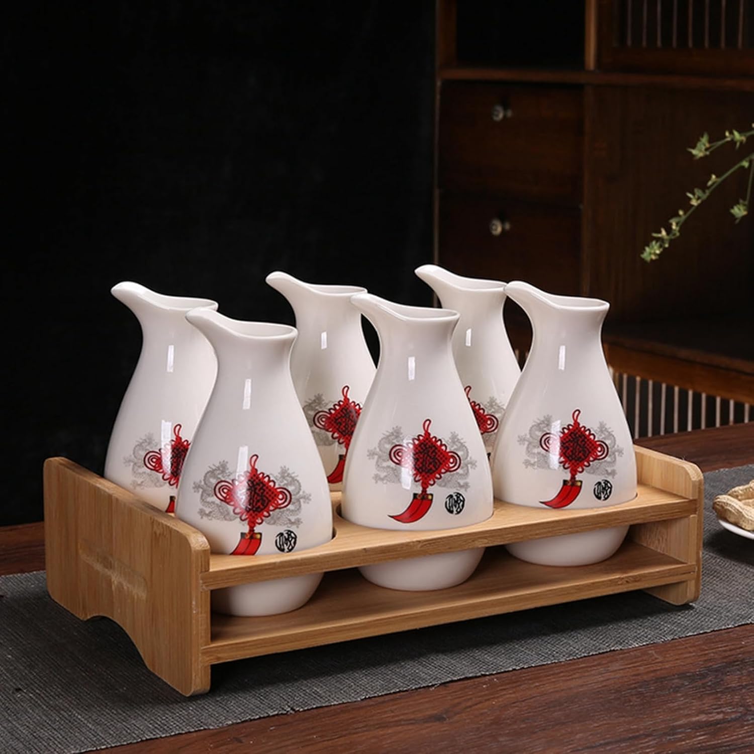 【楽天市場】徳利 絵柄 酒器セット とっくり セット 7点セット 徳利6個+カップホルダー1個 酒水差し ボトル 入れ物 容器 お酒入れ 素敵 ...