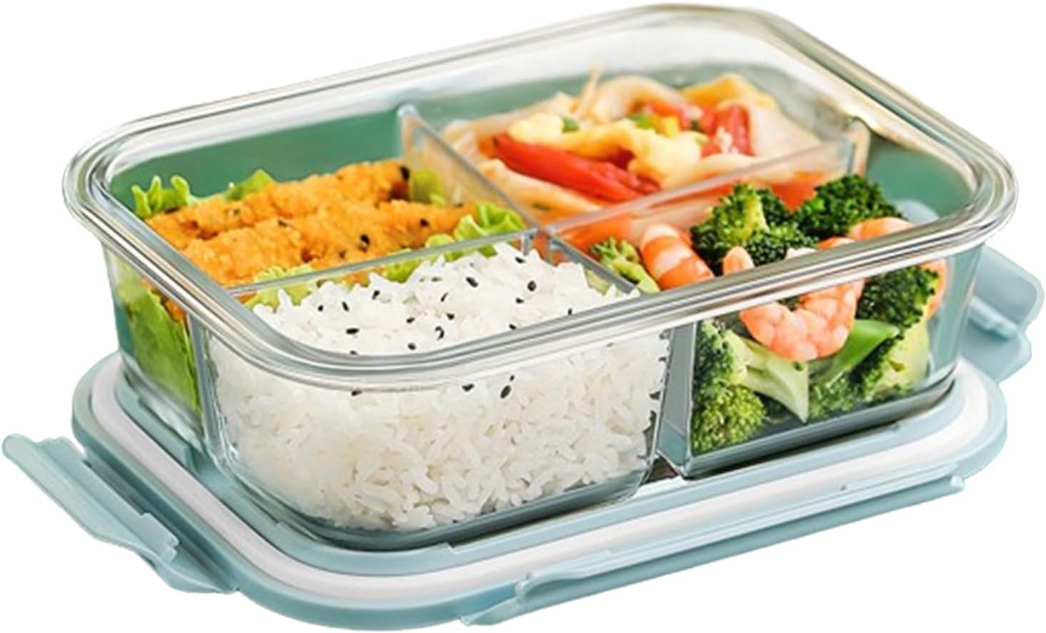 ガラス弁当箱弁当箱 ランチボックス 透明グラス 蓋付き 耐熱ガラス お弁当箱耐熱容器弁当箱 保存容器 べんとう箱 大容量 ランチボックス 漏れ防止 密封保存容器 食器洗い機可 オーブン可 冷凍可 電子