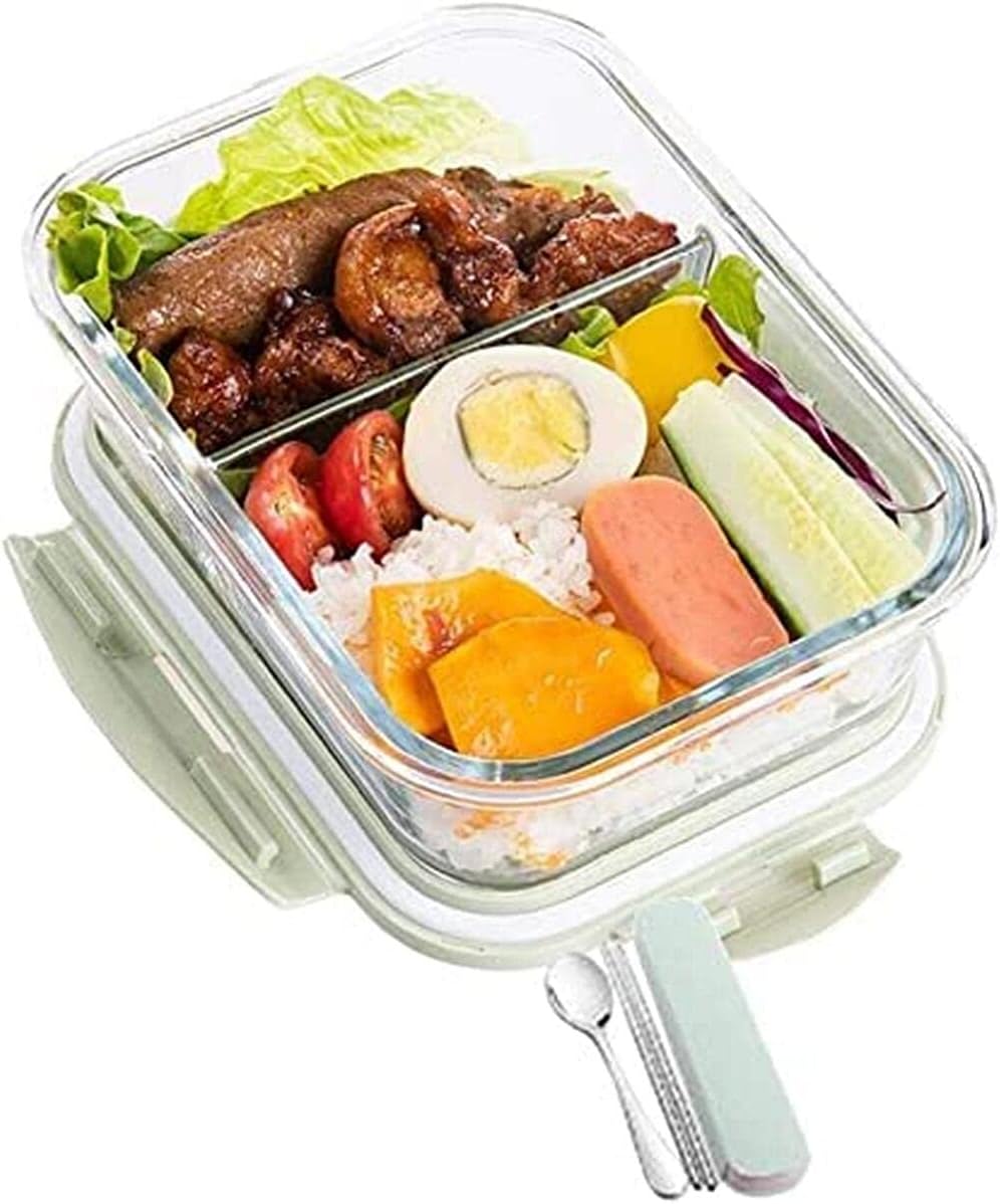 弁当箱 耐熱瑠璃 晩ご飯ボックス席 おべんとう箱 大静電容量 1040ML 澄み切った瑠璃 2つ分け取り 3つ分け取り 晩ご飯ボックス席 携帯型 御匙付き添い人 お弁当箱 耐熱耐冷 食器洗い機可 オーヴン可 凍る