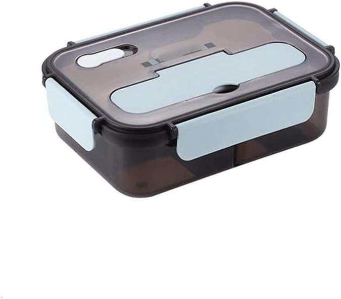 透明ランチボックス 食品容器収納用 断熱ランチコンテナ弁当箱 (ブルー 23.5*17*7cm)