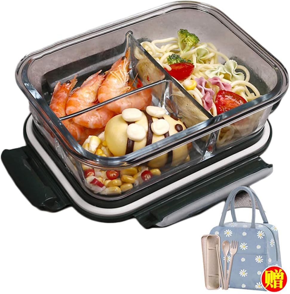 瑠璃弁当箱 耐熱瑠璃 お弁当箱 携帯型 お弁当袋付き添い人 食器付き添い人 保護すること入れもの 1040ML 大電気容量 夕御飯ボックス席 耐熱耐冷 陰電子領域相応う よく気密性 目こぼし押しとどめる 通い 通学 高校生 しんりょく3 弁当箱・水筒-大人用弁当箱-弁当箱・弁当袋