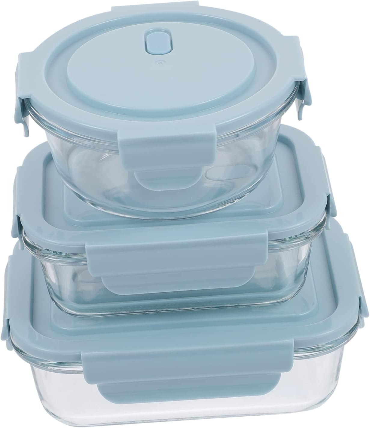 3個 瑠璃製鮮度守りつづけるどんぶり鉢 ラウンド アウトドアランチコンテナ lunch box h?p ??ng c?m lunchbox 長方形弁当箱 生新しいどんぶり鉢 執務室 入れもの