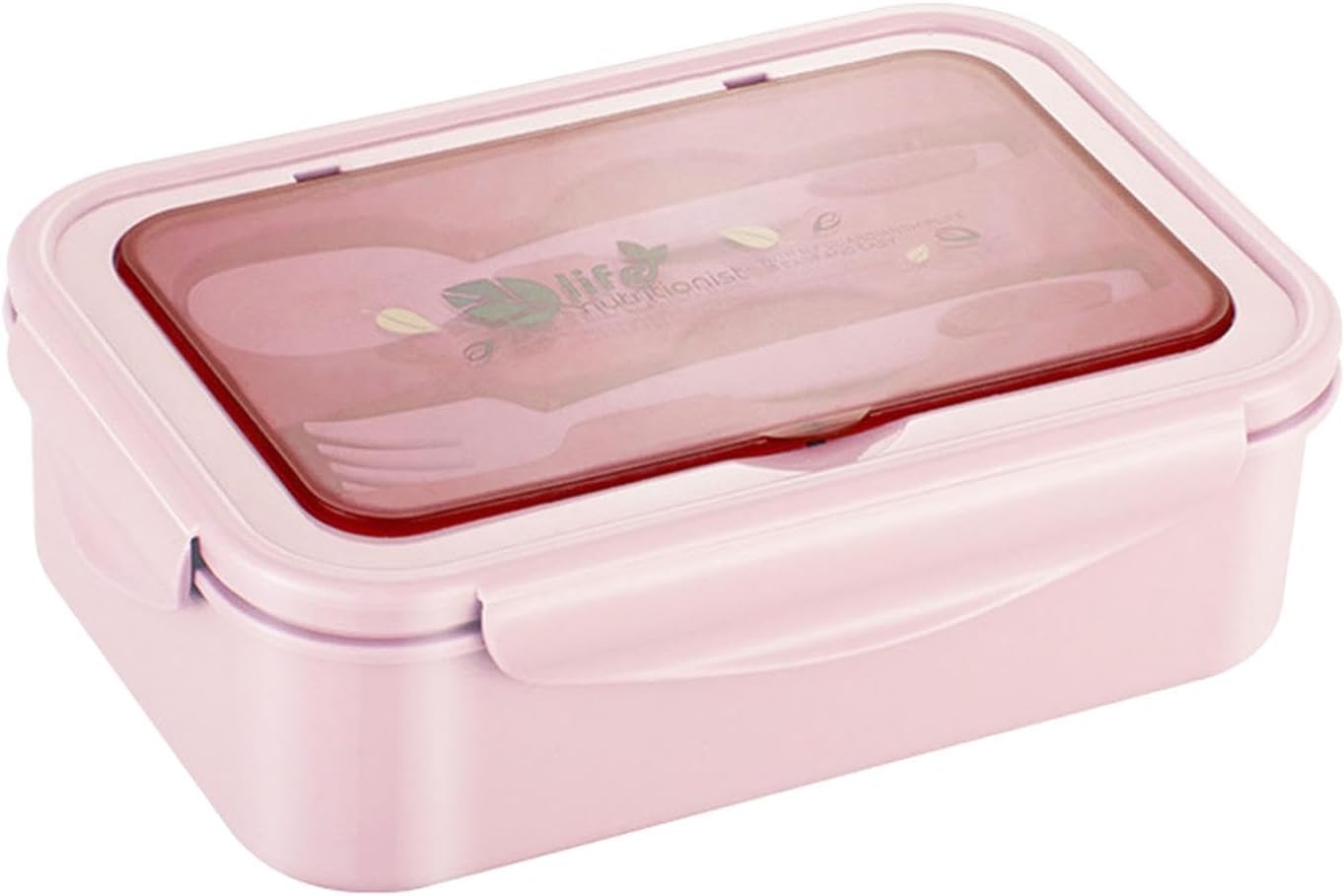 仕切弁当容器、分割食品保存容器 - 食器付きこぼれ防止フードボックス | 写真大人の子供向けの再利用可能なスナックコンテナ、学校、通勤、旅行用の電子レンジ可能なランチボックス