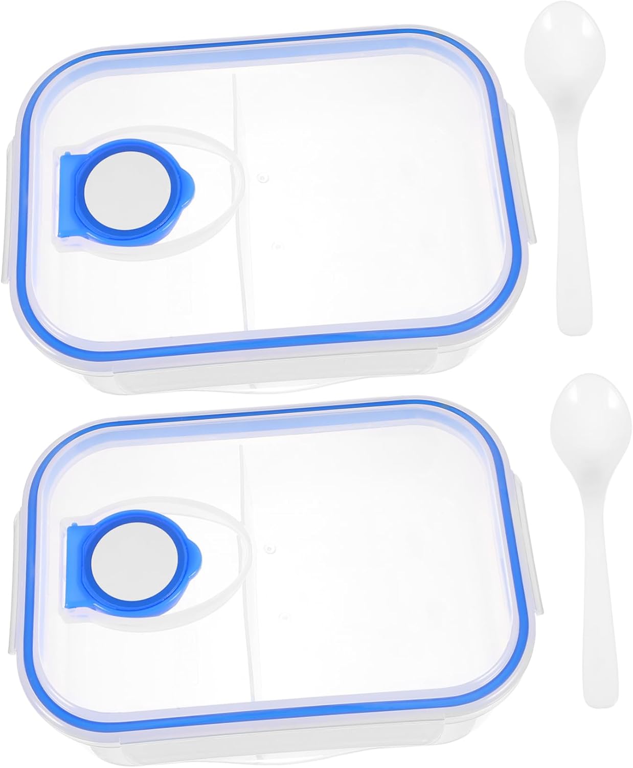 2個入り ボックス 繰り返し使えるお弁当箱 食品準備容器 食事準備容器 プラスチック製のお弁当箱 食事容器 プラスチック製の弁当箱 食品保存容器 コンパートメントスナックコンテナ