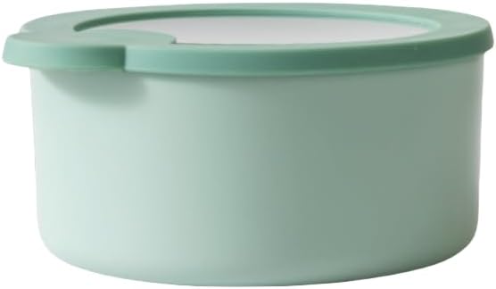弁当箱 丸型 大容量 プラスチック ランチボックス お弁当用 べんとう箱 漏れ防止蓋 冷蔵庫 収納ケース 保存容器 電子レンジで加熱可能 男女兼用 ファッション (グリーン 大きい)