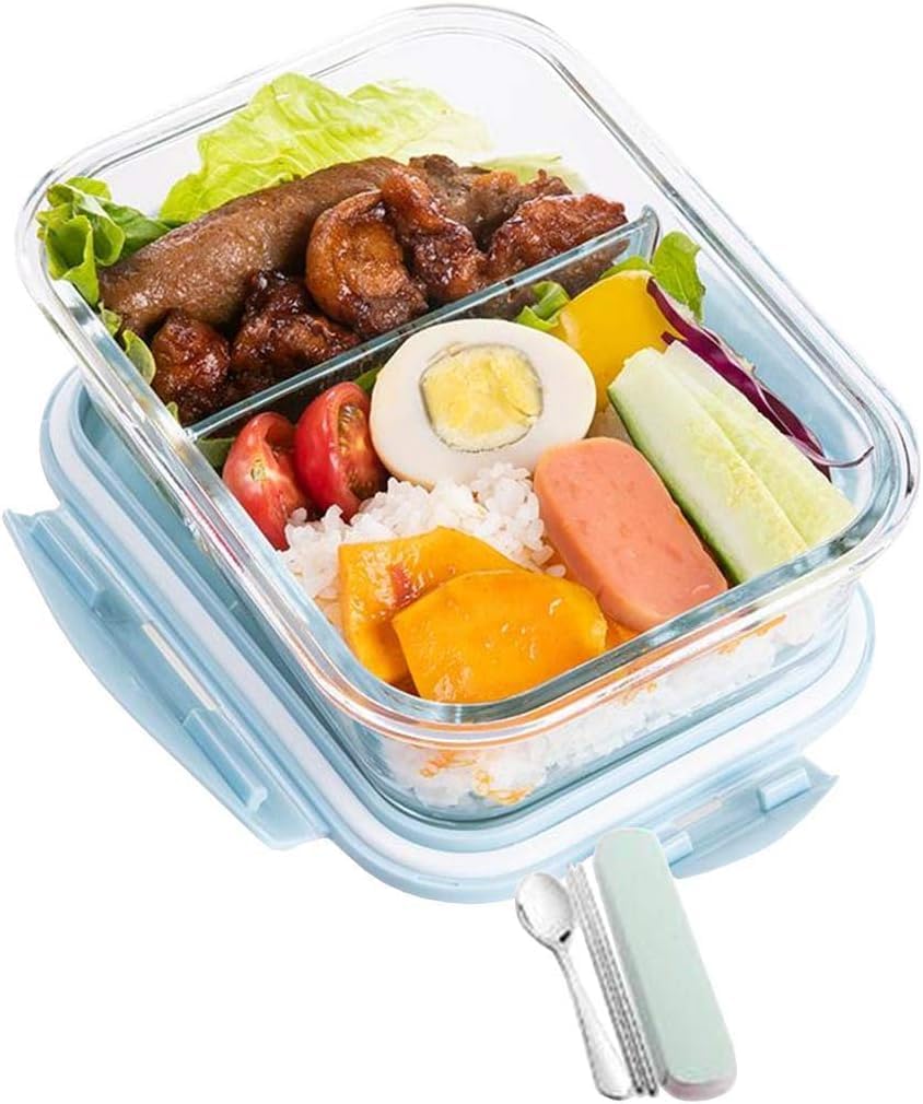 弁当箱 耐熱瑠璃 携帯型 刀圭付き添い人 矩形 澄み切った 2つ間仕切り 3つ間仕切り 1040ML 大電気容量 耐熱耐冷 食器洗い機可 オーヴン可 氷る可 陰電子領域相応う 夕御飯ボックス席 合切袋袋を手当たり次第に 大人用弁当箱-弁当箱・水筒