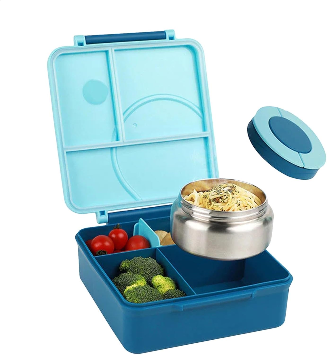 保温ランチボックス - ポータブル断熱食品容器、漏れ防止ランチボックス |コンパートメント大人用ランチ保存容器、ステンレス製保温ランチキャリア、学校&オフィス食品保存、コンパクトM