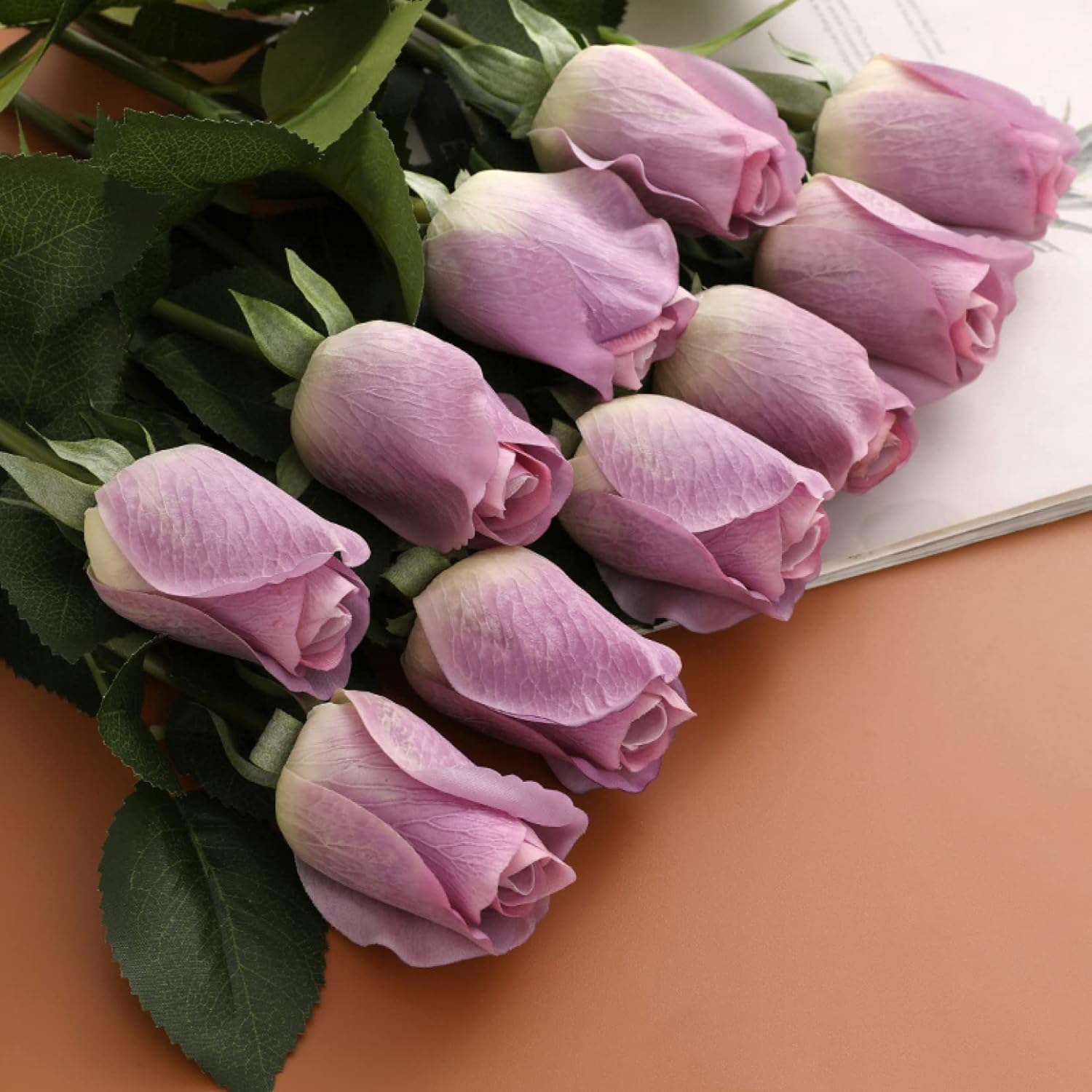 造花 インテリア 紫色 10本 ローズ バラ 薔薇 枯れない花 アートフラワー 母の日プレゼント ギフト かわいい お祝い 結婚式 事務所 店 喫茶店 結婚式 パーティー 誕生日 花束 作り物の花 人｜Libre777