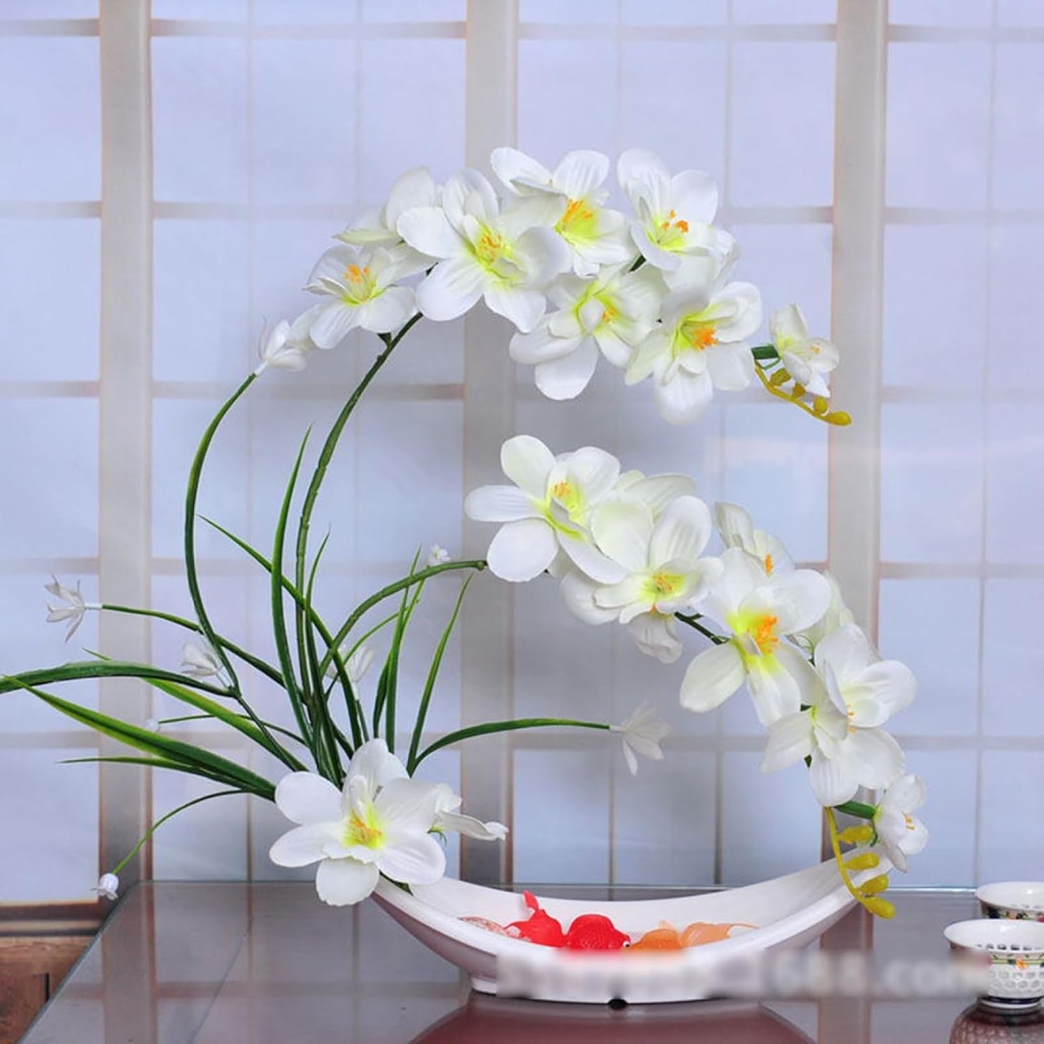 フェイクフラワー 胡蝶蘭 造花 卓上 花束 造花セット ブーケ アートフラワー 枯れない花 鉢植え 盆栽 キレイ リアル インテリア リビング 玄関 置物 部屋飾り 開店祝い 母の日プレゼント 新生活|Libre777