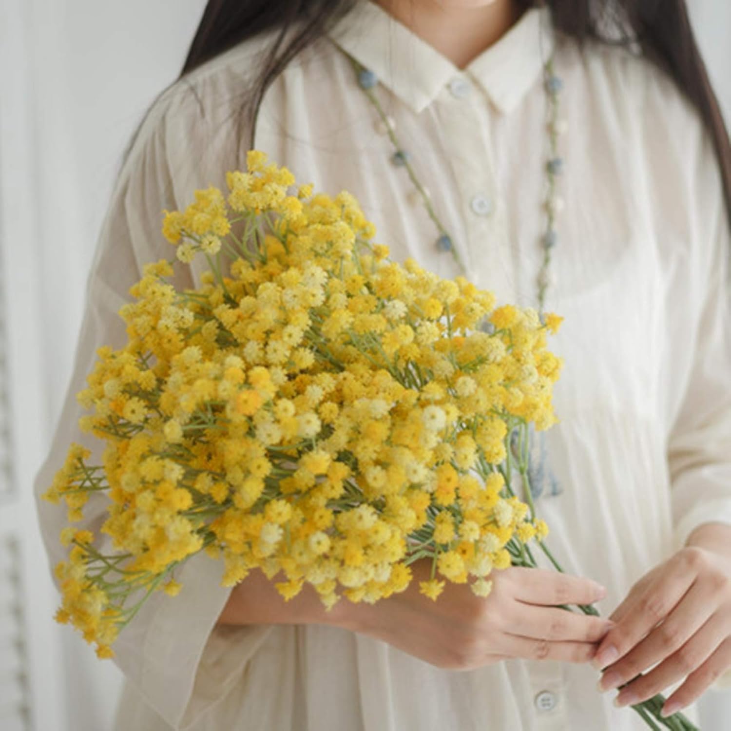 造花 室内装飾 10本 黄味がかった ジプソフィラ 枯れない花 作物御花 母の日差し上げ物 差し上げ物 愛くるしげ 儀式用 御芽出度 執務室 店 茶店 御芽出度 寄りあい 生まれ落ちる日 胸花 似たりの花 人工観葉