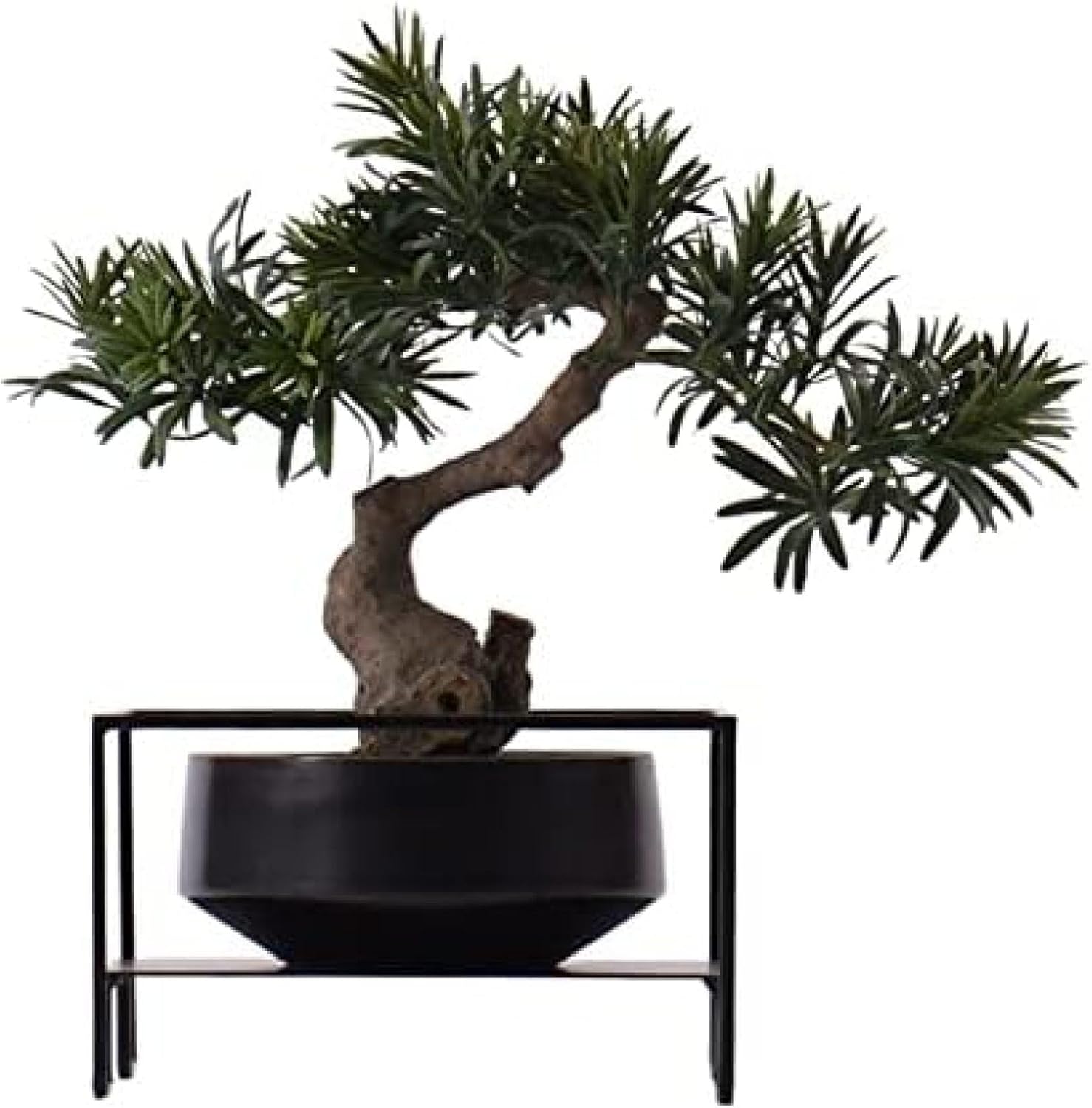 シミュレーション鉢植え盆栽 人工盆栽、フェイクプラント装飾鉢植え人工観葉植物ゲストグリーティング松盆栽植物セラミック鉢植え装飾 机のための造花の緑の装飾