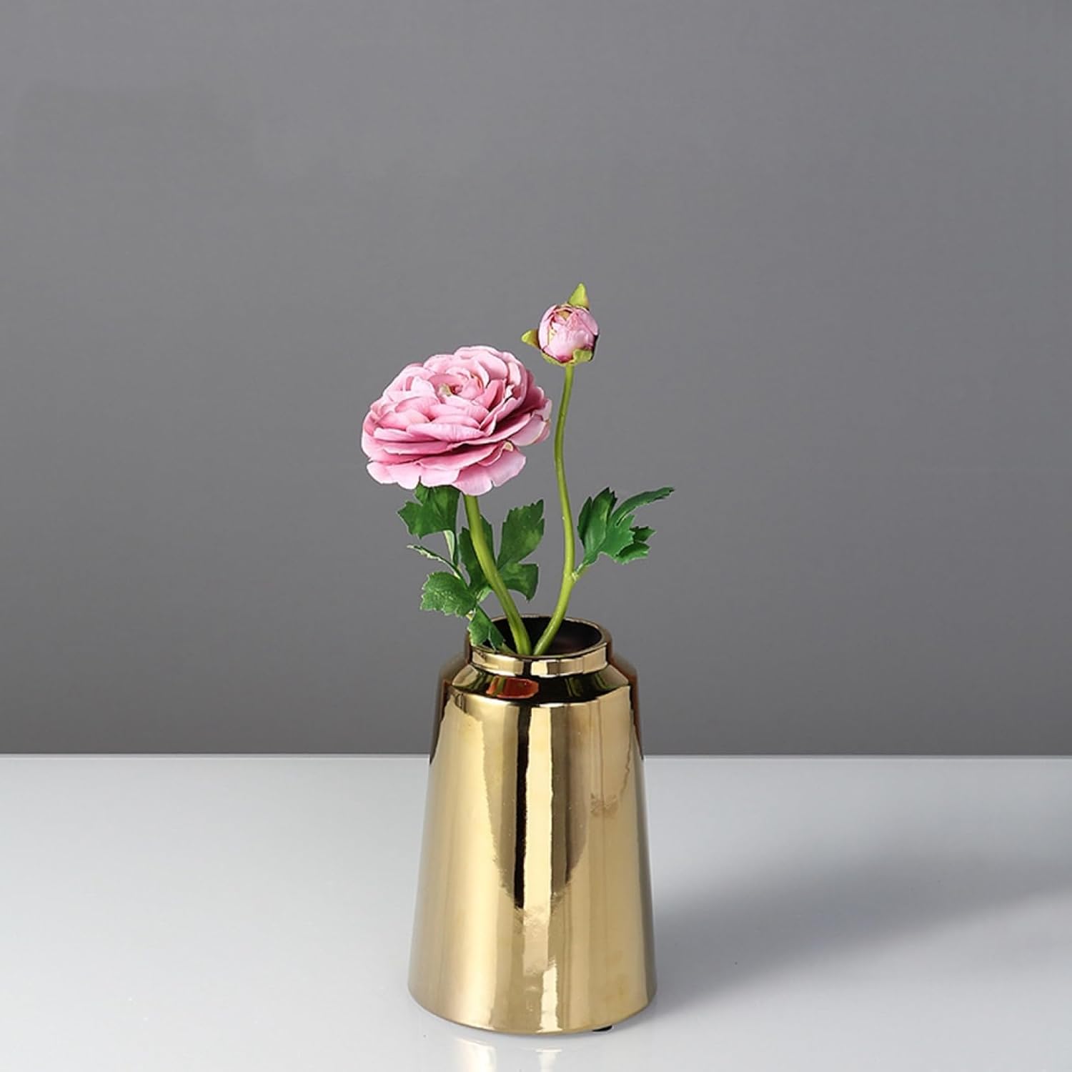 金色花瓶 ins セラミック 陶磁器 陶芸 花立て 華瓶 花器 花入れ 花生け 置物 飾り 装飾品 玄関 客間 リビングルーム 茶室 テーブル シンプルモダン ミニマリズム おしゃれ|Libre777