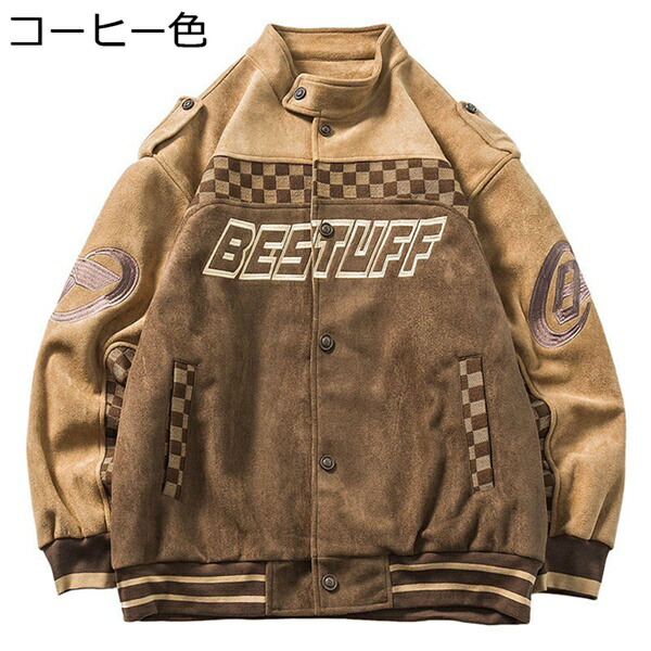 アウター　メンズ　ジャケット　チェック柄　ヴィンテージ　春秋　防風　防寒　ゆったり　ベーシック　おしゃれ　かっこいい　着回し　ジャンパー　大きいサイズ　コーヒー色　アウトドア　通勤　通学