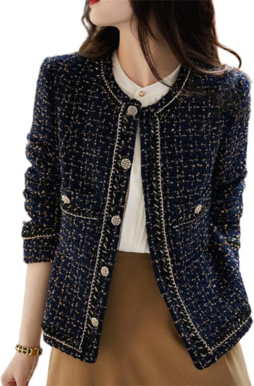 ツィード上衣 レディース 上衣 アウター ジレー 長袖 打つこと丈 儀式用 春服 否色合い 金糸入り口・入口 雅びやか フォーマル 執務室 OL 通学 通い 卒式 卒園式 はいり込む式 入園