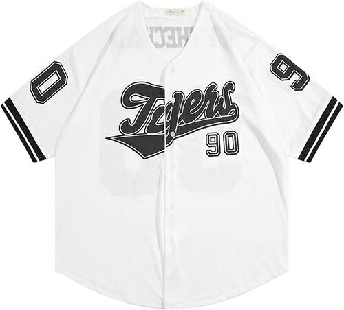 半袖シャツ メンズ 夏 英文字プリント Vネック スタジアムシャツ 野球服 薄手 アウター 軽い 上着 カジュアル ゆったり スタジャン スポーツ おしゃれ かっこいい 男性用シャツ