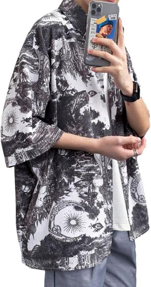 メンズ 花柄シャツ 総柄 夏 アロハシャツ 半袖 ハワイアン ビーチシャツ 日焼け防止 カジュアル 涼しい カーディガン 通気速乾 薄手 トップス ゆったり リゾートウェディング 沖縄旅行