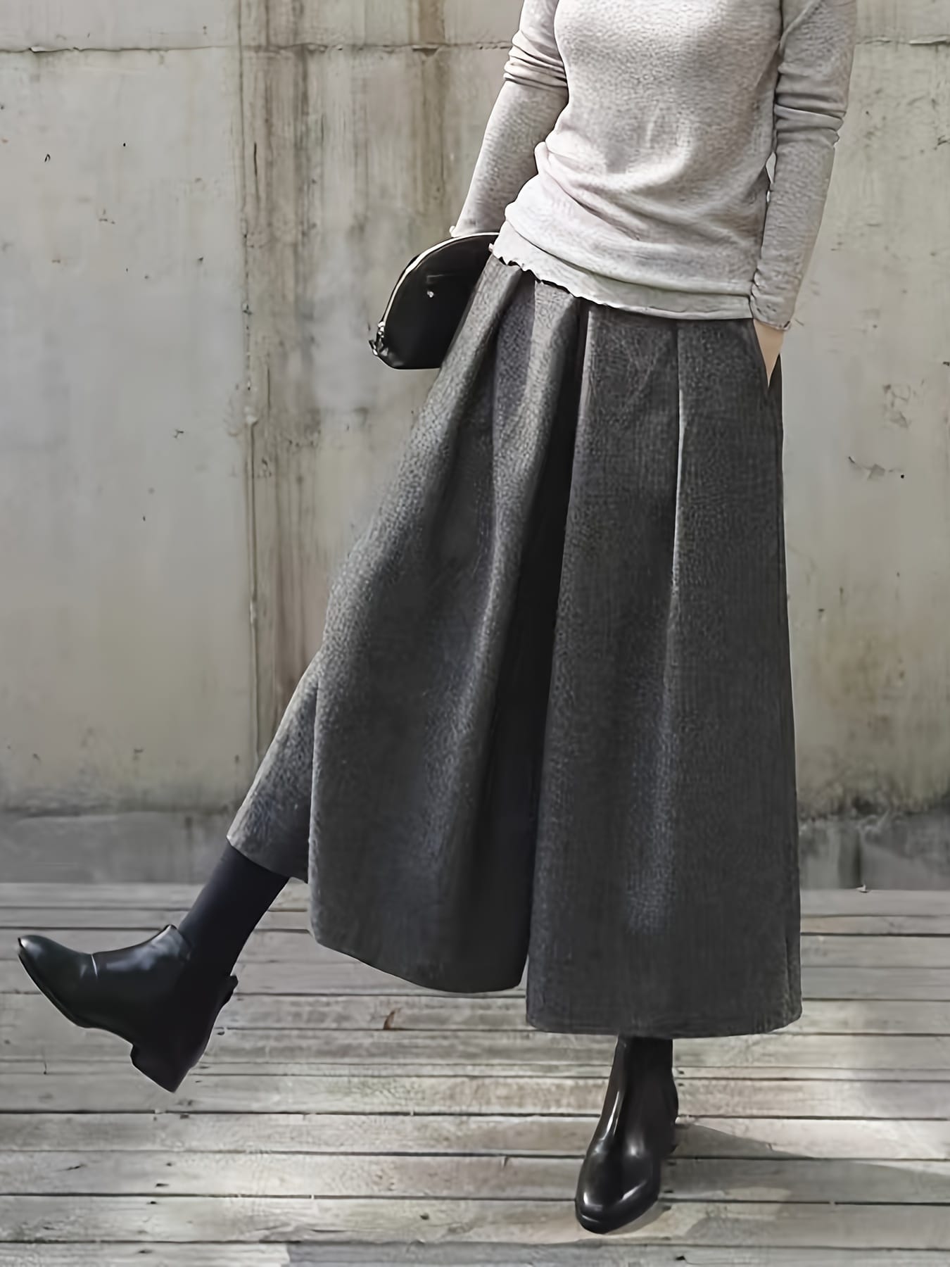 広々としたズボン下 ガウチョパンツ スカーチョ スカンツ さる股引き レディース 秋冬 羊毛調 起毛 あったか ボトムス ズボン A伝達ルート 酉の方角天然ゴム 衣嚢付 クロップド丈 九分丈 ゆったり 体型覆いかぶせる 着痩せ 細押し出し 心地好い 通い