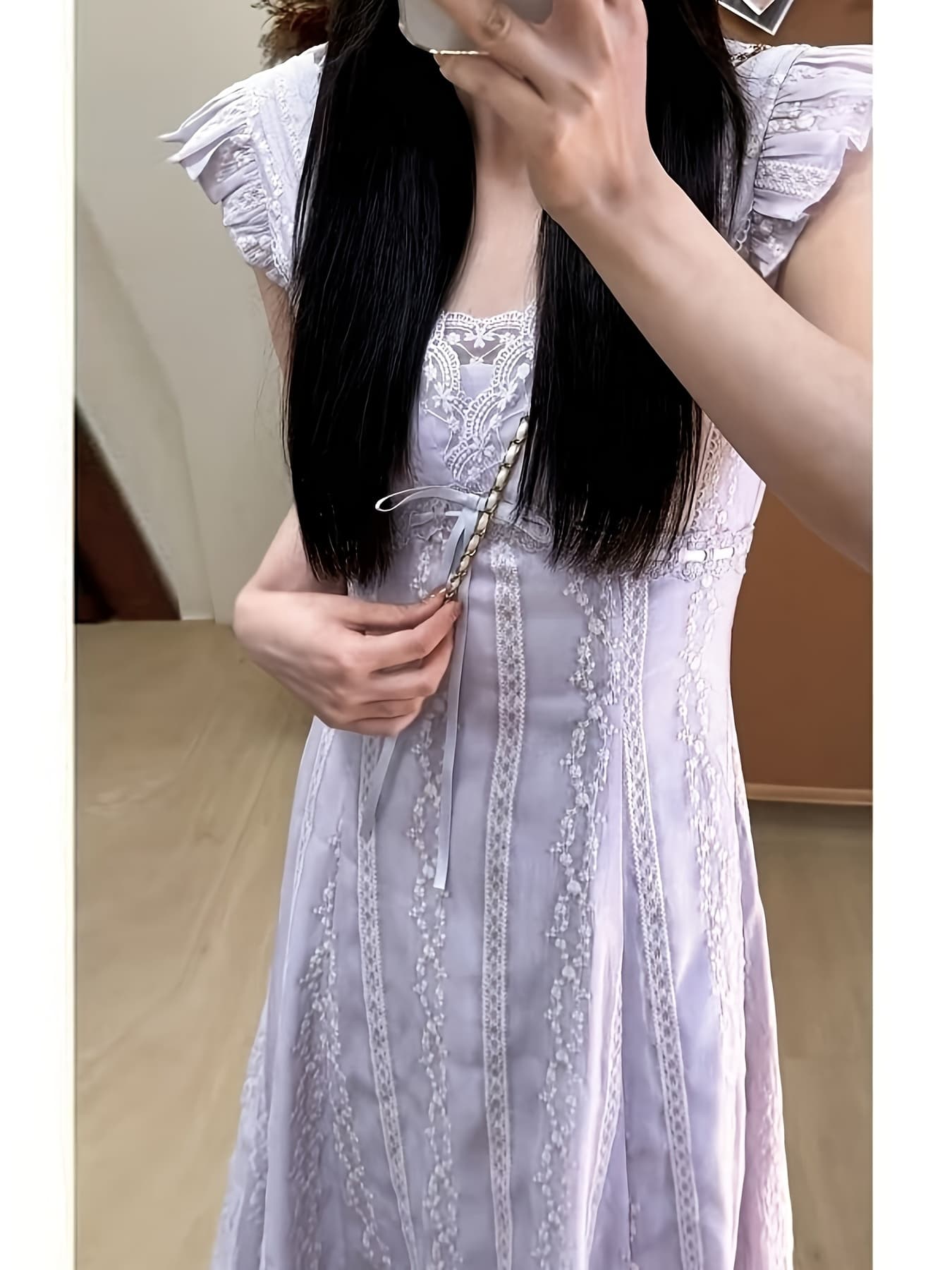 衣装 マキシ衣装 ロング丈 レディース 半袖 フレンチ捩り フラウンス袖 スピード競技 刺しゅう シュロの葉 真四角素っ首 うつり変わり A伝達ルート 着痩せ 細押し出し 体型覆いかぶせる 脚長成り行き たまり場 会う約束 パープル ラベンダー 成年者好いたらしい 春夏