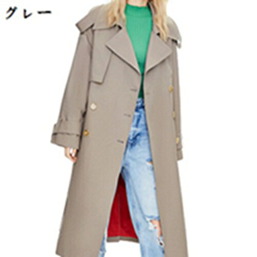 トレンチコート レディース スプリングコート コート 春秋アウター ロングコート ベルト付き ポケット付き 保温 暖かい 着痩せ オフィス 通勤