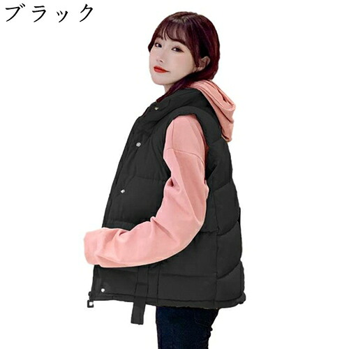 超軽さ 落ち込む限りない レディース 立ち襟 ジッパー付き添い人 衣嚢付き添い人 袖なし 中綿限りない 歳月冬 寒さ打つ手 生あたたかい 大きめ ゆったり 着痩せ パファーベスト 無地 オシャレ 欧米風 運動競技 アウトドア