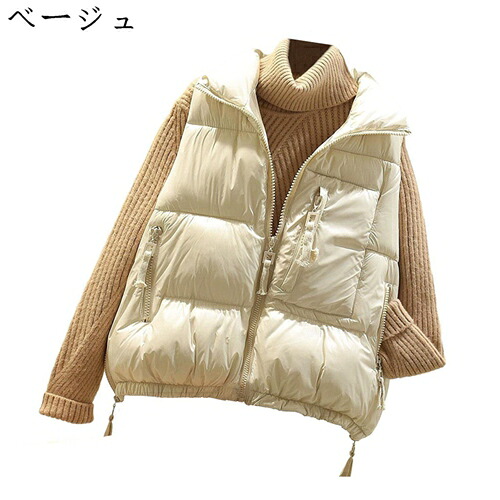春 秋 冬 中綿限りない 落ち込む限りない レディース 教え子 ノースリーブ もこもこ 立ち襟 ジッパー付き添い人 衣嚢 遊撃手丈 ゆったり 途轍も無い大きさ 着痩せ 防寒限りない 限りない 光輝 着飾る 韓国風 御部屋着 旅する