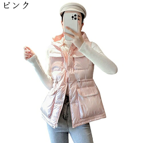 レディース 秋冬 落ち込む限りない 軽さ 綿 防寒着 細身 途轍も無い大きさ 中綿限りない 遊撃手限りない ノースリーブ ボンネット付き添い人 衣嚢付き添い人 ファスナー パファーベスト 光輝感 好いたらしい 格好のいい アウトドア 寄り合い
