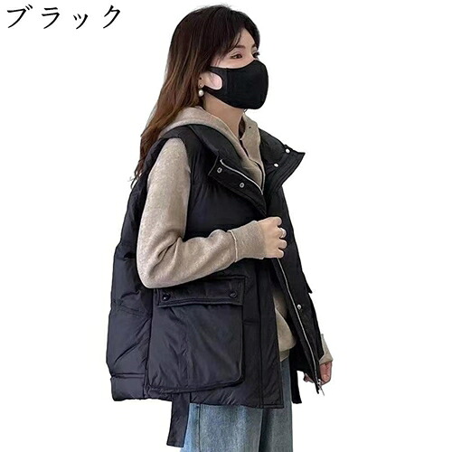 落ち込む限りない レディース 春 秋 冬 立ち襟 ファスナー 衣嚢付き添い人 ノースリーブ 中綿限りない 軽さ 防寒 生あたたかい 大きめ ゆったり 体型取りまかなう パファーベスト 限りない 無地 着飾る 分かりやすい 御部屋着 事務所