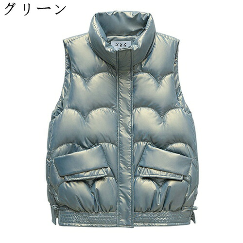 光輝 落ち込む限りない レディース 他愛もない 遊撃手丈 立ち襟 ジッパー付き添い人 衣嚢付き添い人 袖なし 中綿限りない 歳月冬 防寒 あたたかい 朦々たる 大きめ ゆったり 着痩せ パファーベスト 着飾る 韓国風 寄り合い 通勤着