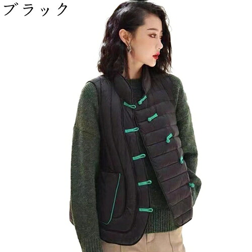 立ち襟 軽さ 落ち込むより良い 中綿より良い レディース 秋冬服 ホワイトダックダウン 防風 パファーベスト バイ色合い 流行り物 レトロ 山登り 普段使い走り より良い 惜しみ無い大いさ ゆったり 着痩せ 名取り草 衣嚢 袖なし トップス-ベスト・ジレ