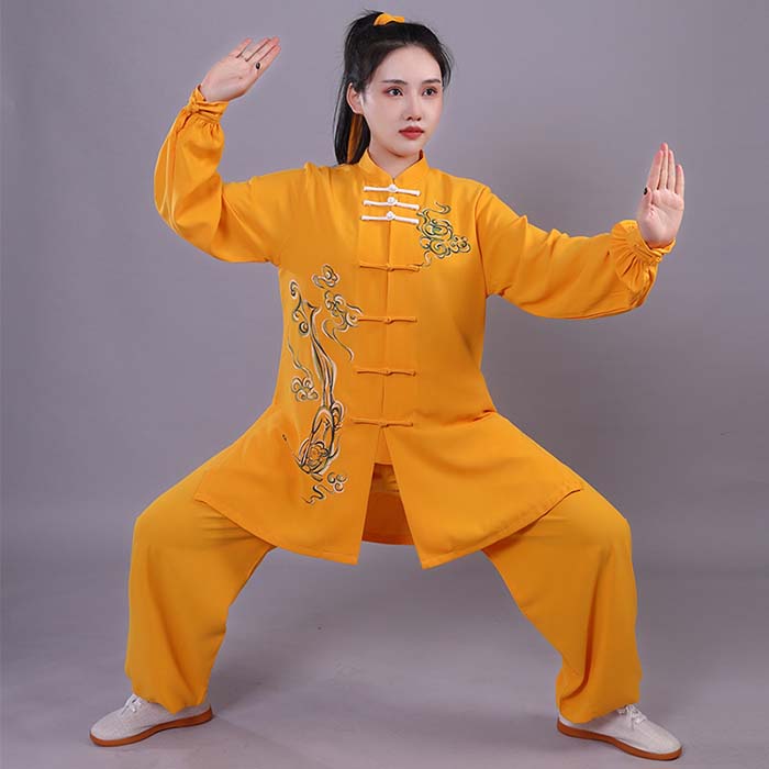太極拳 服 長袖 上下セット 太極拳 ウェア 武術表演服 練習着 カンフー服 演武用服 拳法 太極拳パンツ カンフ ートップス パンツ ズボン 2点セット 太極拳専用服 カンフー服 演舞服 拳法 武術 朝練 カンフー 気功 武術表演服 舞台ステージ衣装 春 夏 秋 XS S M L XL XXL