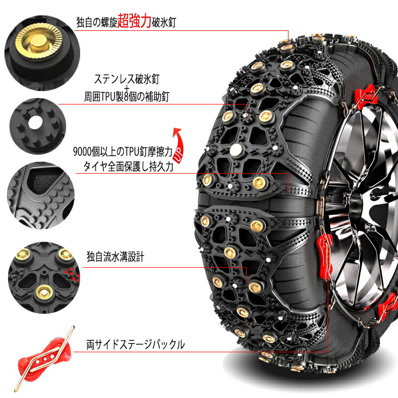 楽天市場】改良版 タイヤチェーン 235/55R19 245/55R19 255/60R17 255