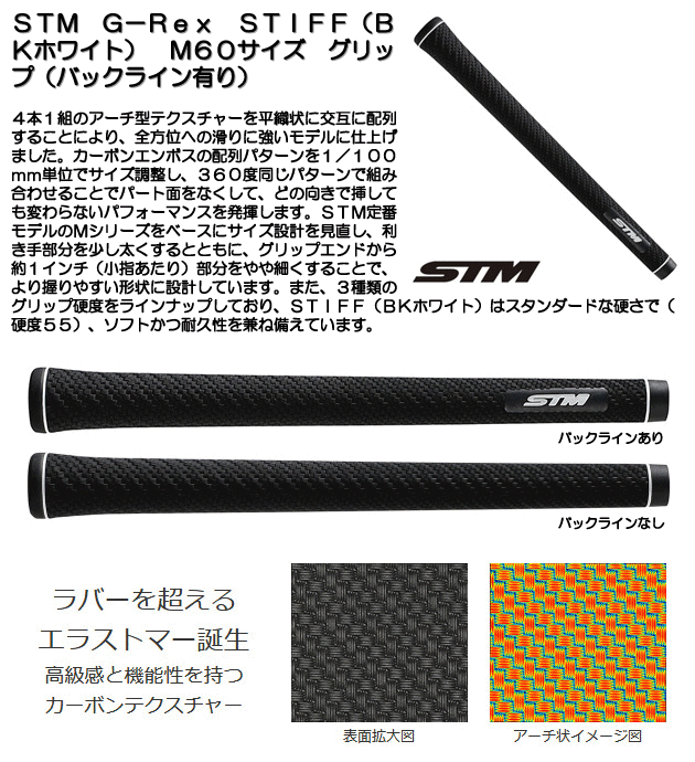 STM グリップ G-Rex M60 硬度55 バックライン無 5本セット白 STMグリップ g-rex - organicfarmermag.com