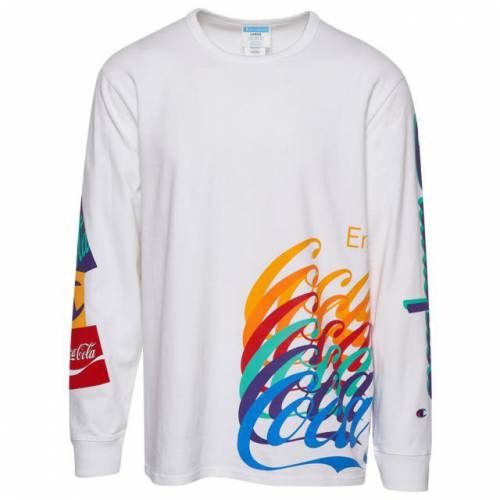 はやりっ子 Champion チャンピオン ロゴタイプ 長袖 ロング捩り Tプルオーバー 白み ホワイト メンズ Champion Cocacola Logo L S Tshirt White 運動商標 簡略 流行り物 Tシャツ 半袖 Pasadenasportsnow Com