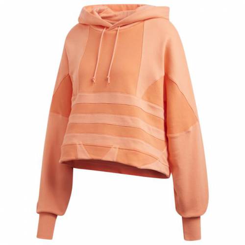期間限定特別価格 フーディー クロップ ロゴ トレフォイル Originals Adidas アディダスオリジナルス パーカー パー トップス レディースファッション Coral Chalk Hoodie Logo Large Trefoil Adicolor Originals Adidas Crop Eyys1 3179